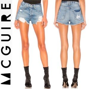 MCGUIRE Denim Shorts Georgia May High Rise Distressed In Pool Party Size 27 Jean